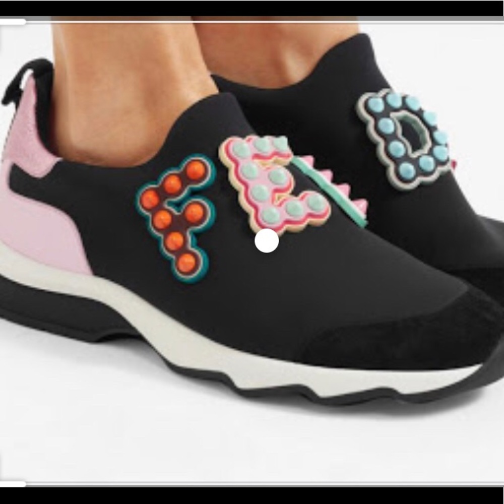 Fendi Womens Logo-embellished sneakers